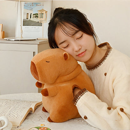 Capybara Hand Warmer Plush Pillow – Cozy Comfort with Hand Pocket
