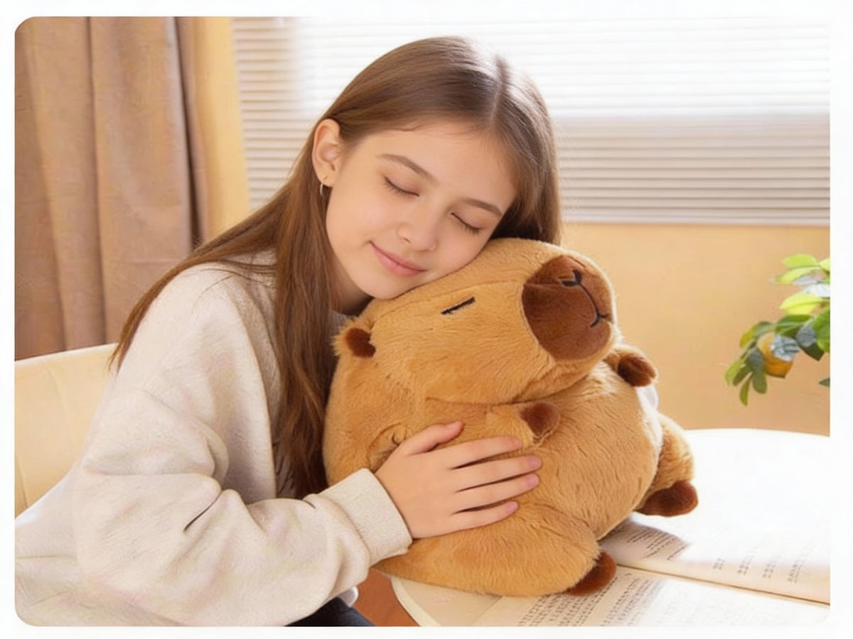 Capybara Hand Warmer Plush Pillow – Cozy Comfort with Hand Pocket